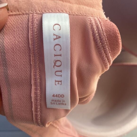CACIQUE‎ Cotton Boost Plunge Bra With Lace Parisian Pink Bra 44DD NWT - Picture 8 of 8